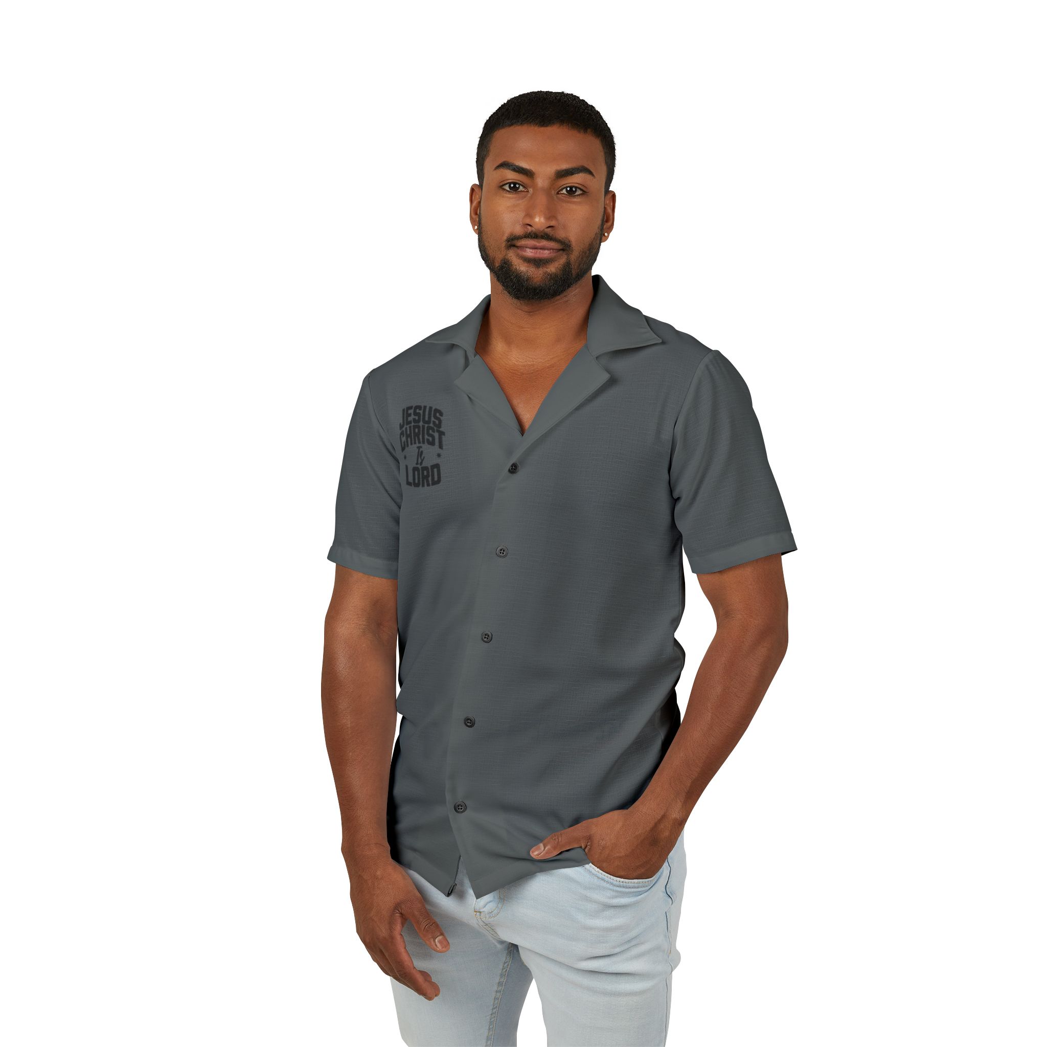 Christian Hawaiian Camp Shirt - Jesus Christ Is Lord